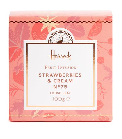 Harrods No.75 Blend Loose Leaf Strawberry & Cream Fruit Infusion Tea (100g) | Harrods.com