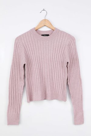 Blush Sweater - Ribbed Kit Sweater - Blush Ribbed Sweater
