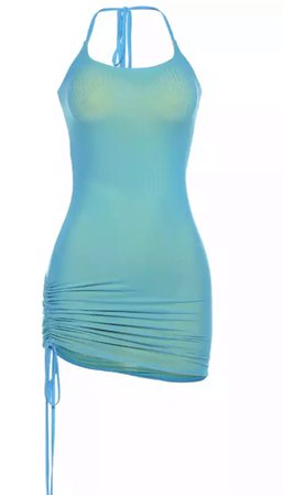 Aquamarine blue halter dress