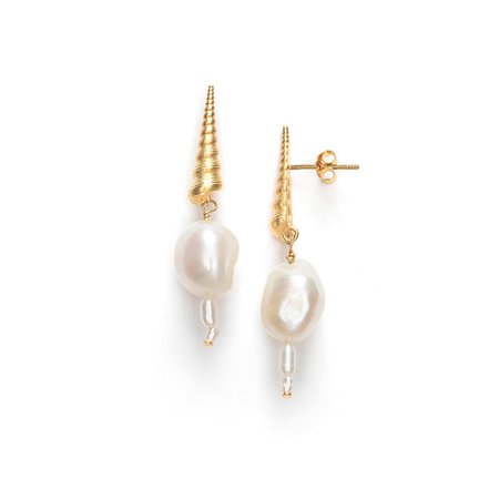 Turret Shell Baroque Pearl Earrings – ANNI LU