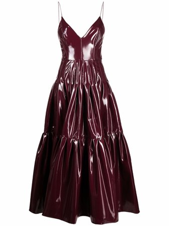 Alex Perry patent-effect Sleeveless Maxi Dress - Farfetch