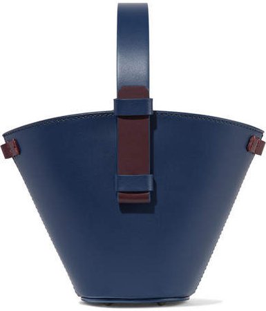 Nico Giani - Nelia Mini Two-tone Leather Bucket Bag - Navy