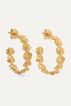 Gold Small Flower 18-karat gold hoop earrings | Pippa Small | NET-A-PORTER
