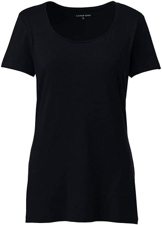 Lands' End Women's Lightweight Fitted Short Sleeve Scoop Neck T-Shirt at Amazon Women’s Clothing store