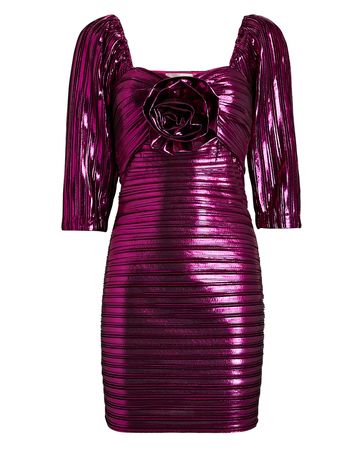 LoveShackFancy Thompson Lamé Mini Dress In Purple | INTERMIX®