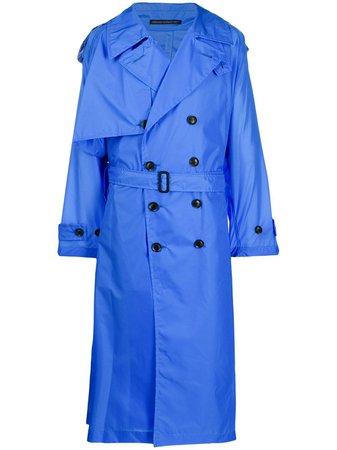 Yohji Yamamoto Oversized Trenchcoat HNC03602 Blue | Farfetch
