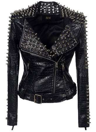 black spiked leather jacket