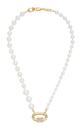 Tied Pearl 14k Yellow Gold-Plated Necklace By S S.il | Moda Operandi