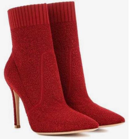 red ankle boots heel heels heeled