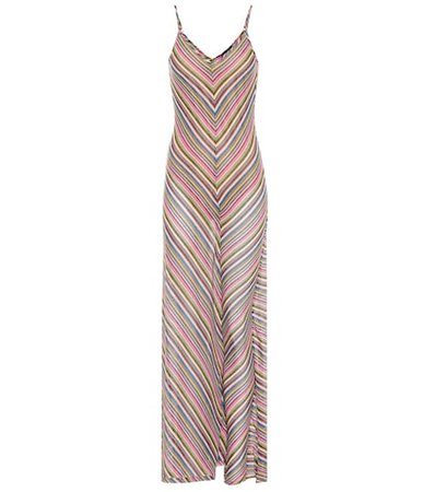 Striped cotton-blend maxi dress