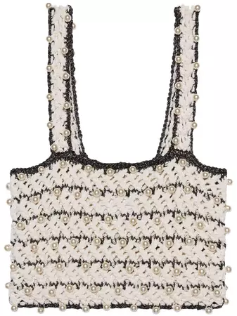 Gucci pearl-detail knitted sleeveless top