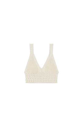 Cable-knit crochet top - Women's Just in | Stradivarius United States