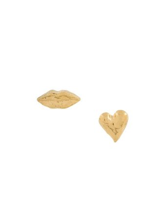 Gold Wouters & Hendrix Reves de Reves heart and mouth earrings - Farfetch