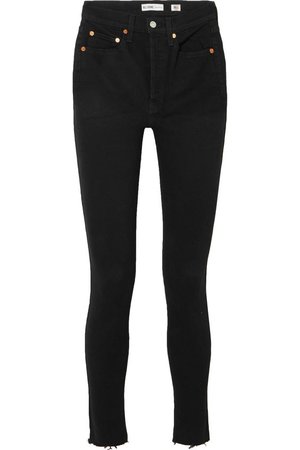 RE/DONE | High Rise Ankle Crop skinny jeans | NET-A-PORTER.COM