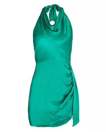 Saylor Lucey Halter Dress In Green | INTERMIX®