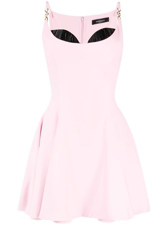 pink Versace starfish motif flared mini dress with Express Delivery - Farfetch