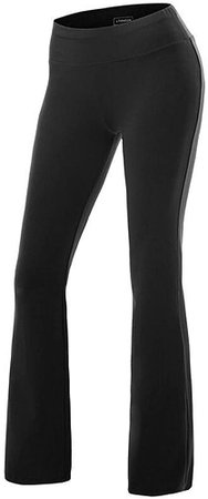 FITTOO Women's Solid Cotton Spandex Boot Cut High Waisted Flare Yoga Pants Workout Casual Trousers Comfortable Flared Leggings Black XL at Amazon Women’s Clothing store
