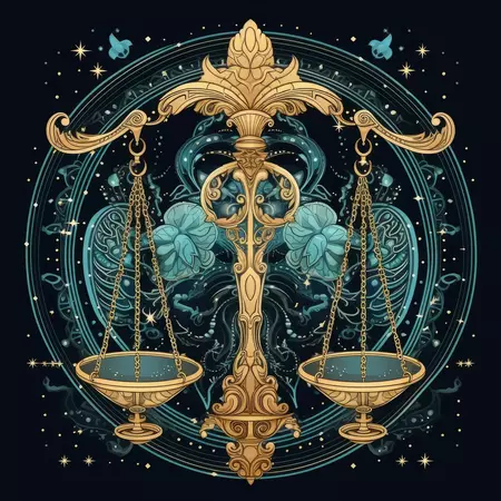 Libra Star Sign Astrology Illustration Image