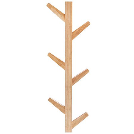 Amazon.com: Modern Brown Bamboo Wall Mounted 6 Hook Hanging Storage Organizer, Entryway Coat & Hat Rack: Kitchen & Dining