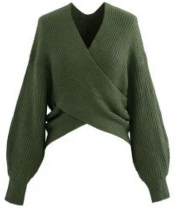 green wrap sweater chic wish