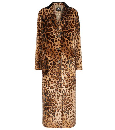 Etro Leopard-print velvet coat
