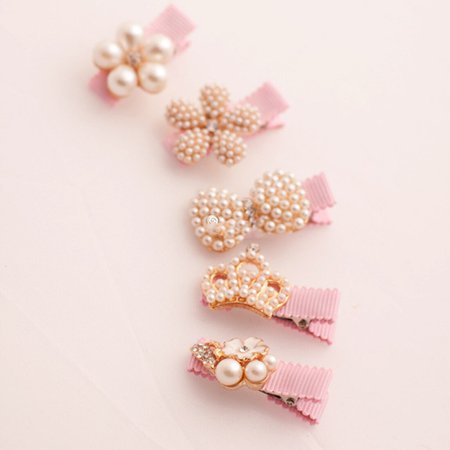 Hair-Clips-Crown-Pearls-Hairpins-Children-Hair-Accessories-Protect-Well-Wrapped-Bow-With-Pearls-Princess-Hairpins.jpg (1100×1100)