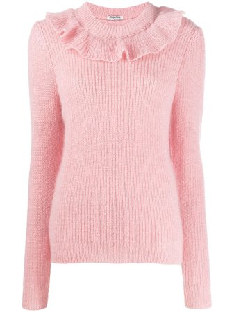 Miu Miu ruffled detailed knitted sweater £561 - Fast Global Shipping, Free Returns
