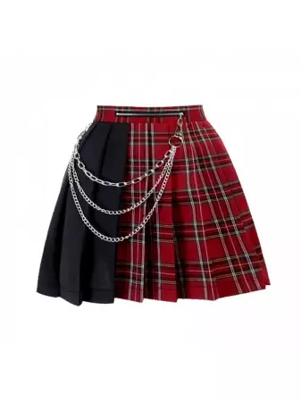 black and red skirt with a chain