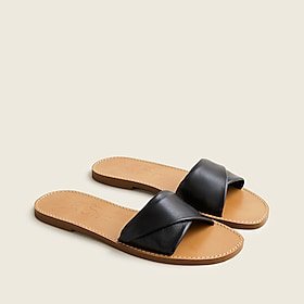 J.Crew: Twisted-leather Flat Sandals For Women
