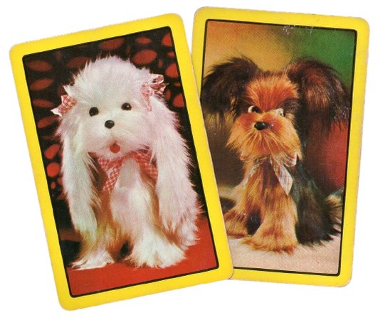 vintage dog plush cards