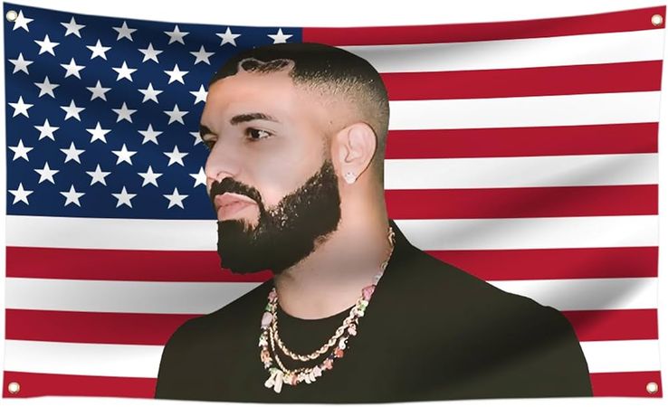 Amazon.com : Drake Flag Rapper Music Singer Tapestry 3X5Ft American Uniform Flags,4 Brass Grommets, For Bedroom Decoration,Bar Decor,College Dorm Room Decor… : Patio, Lawn & Garden