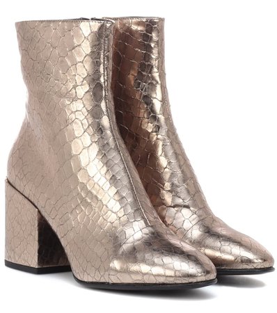 Metallic Leather Ankle Boots - Dries Van Noten | mytheresa