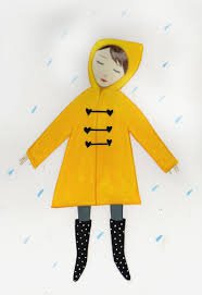 kid yellow raincoat puddle drawing - Google Search