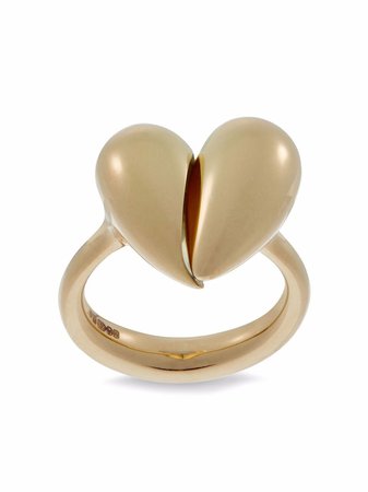 Jacqueline Rabun 18kt Yellow Gold Black Love Small Ring - Farfetch