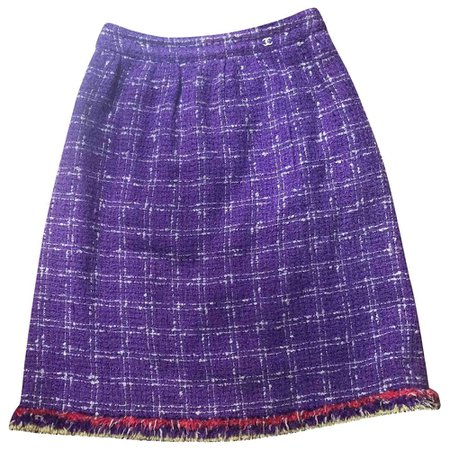 Tweed mini skirt Chanel Purple size 34 FR in Tweed - 8301309