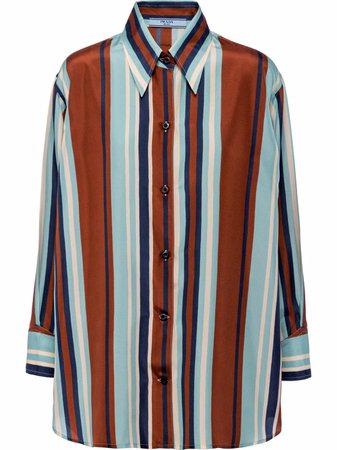 Prada Striped Silk Shirt - Farfetch