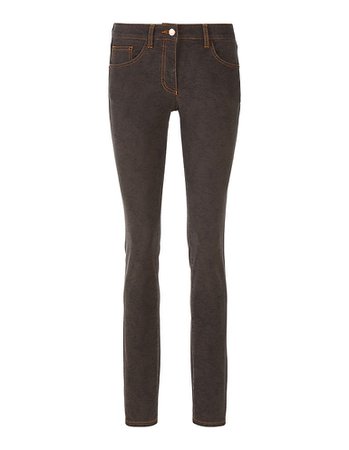 Jacquard jeans, dark taupe melange, dark brown | MADELEINE Fashion