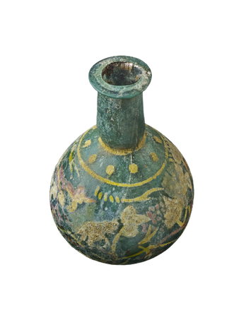 Roman Painted Glass Bottle