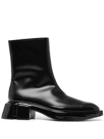 Both square-toe Leather Boots - Farfetch
