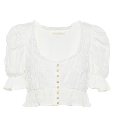 Broderie anglaise cotton crop top