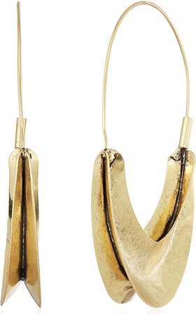 Amazon.com: Lucky Brand Women's Gold Organic Hoop Earrings, One Size: Jewelry