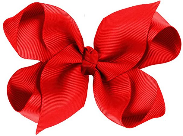 Amazon.com: CoverYourHair Red Hair Bow - Boutique Bows - Grosgrain Ribbon Hair Bow - Large Bow Clip - Hair Accessories: Health & Personal Care