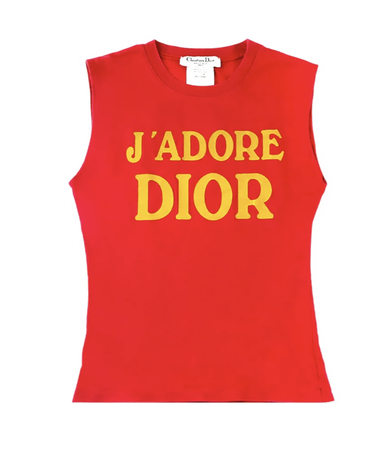 Christian Dior 'adore Dior Red and Yellow Tank