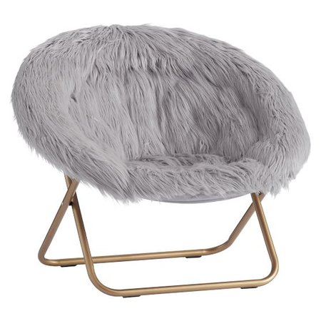 Gray Himalayan Faux-Fur Hang-A-Round Chair | PBteen