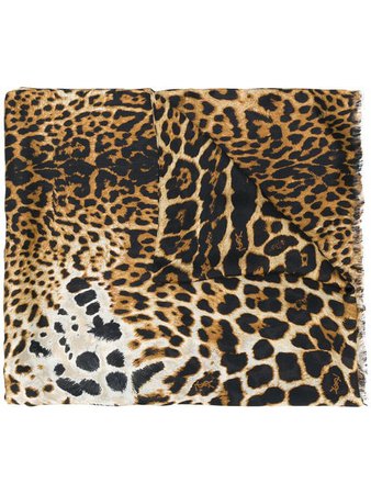 Saint Laurent leopard scarf