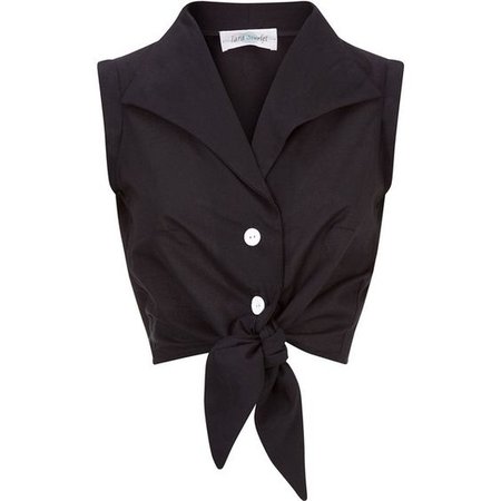 Tie-front Shirt Black