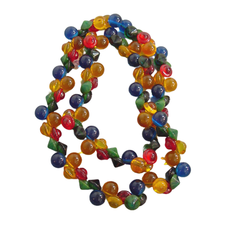 BAKELITE colorful transparent buttons necklace