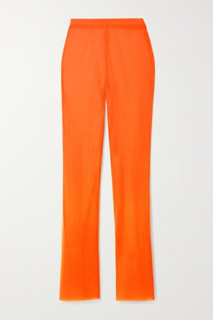 Orange Neon stretch-mesh flared pants | LAPOINTE | NET-A-PORTER