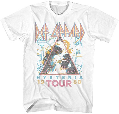 Amazon.com: Def Leppard 1980s Heavy Hair Metal Band Rock & Roll Hysteria '88 Adult T-Shirt: Clothing