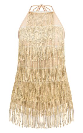 Gold Tassel Playsuit | Jumpsuits & Playsuits | PrettyLittleThing